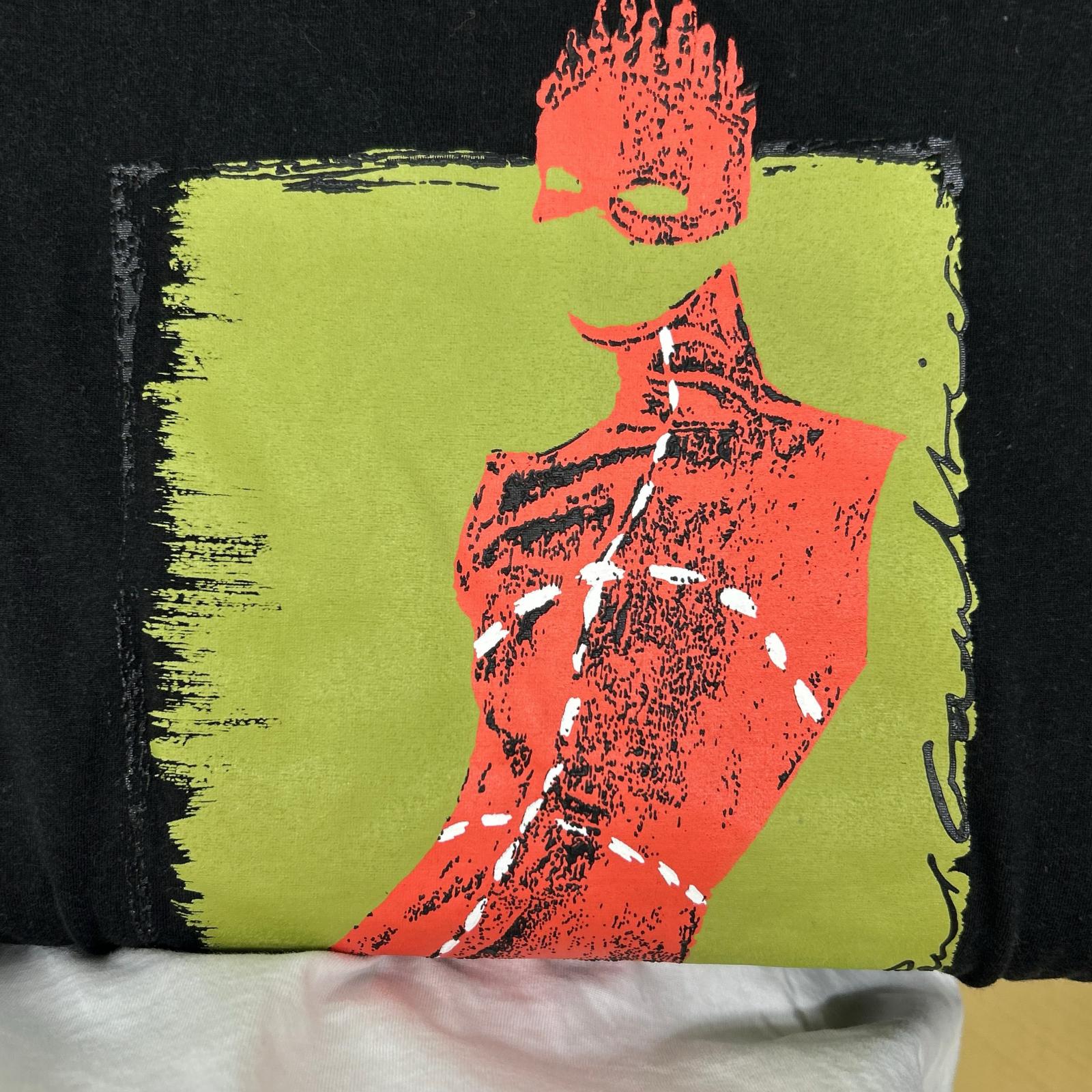 Jean Paul GAULTIER ジャンポールゴルチエ ブラック コットン プリント ロングスリーブTシャツ トップス