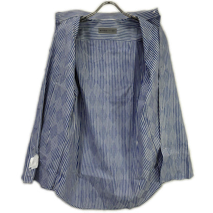 ETRO エトロ ブルー 14年 ストライプ×アーガイル ワイドカラー ドレス シャツ トップス