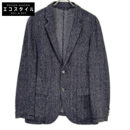 EPOCA UOMO エポカウォモ ネイビー 麻混 メランジ ニット生地 テーラード ジャケット ジャケット