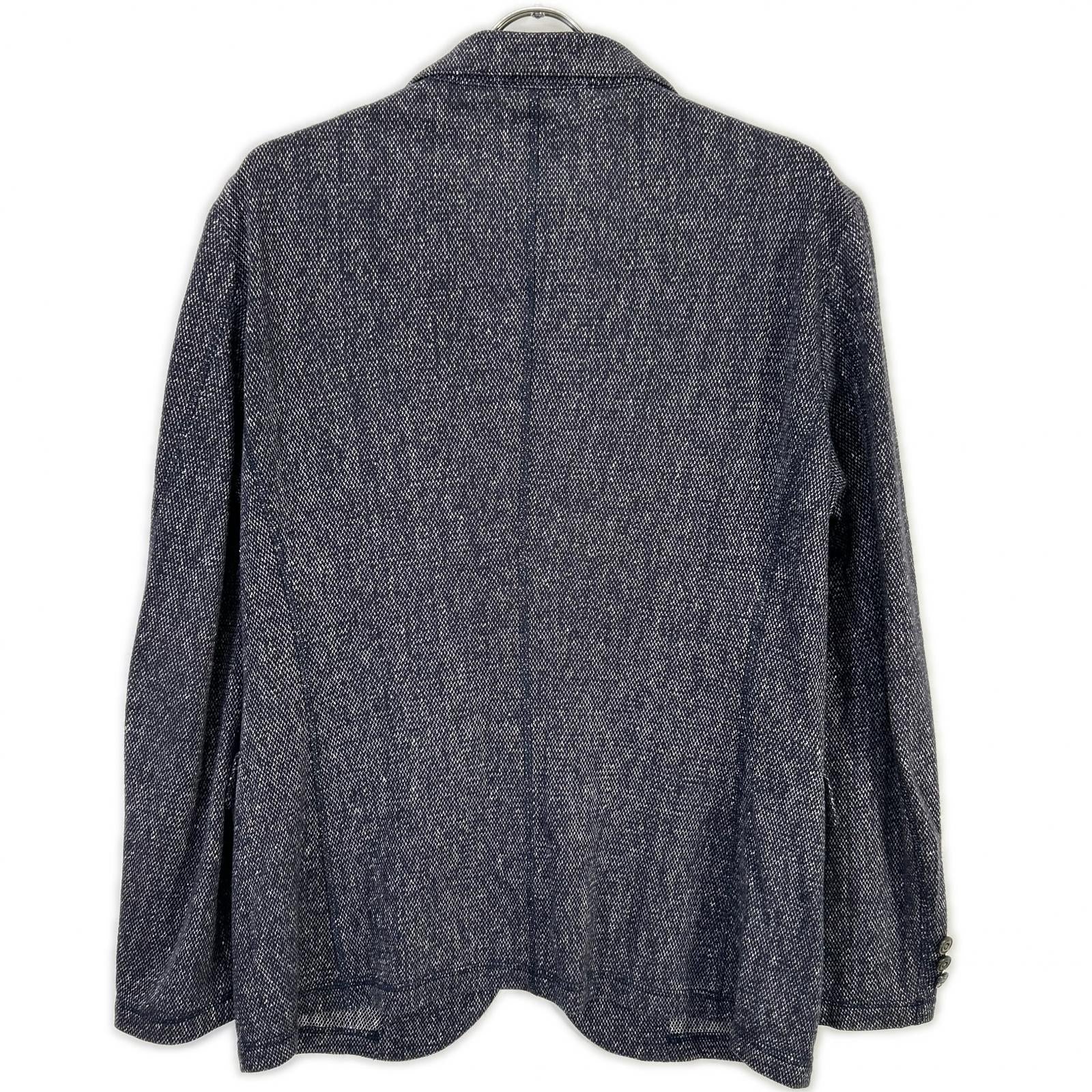 EPOCA UOMO エポカウォモ ネイビー 麻混 メランジ ニット生地 テーラード ジャケット ジャケット
