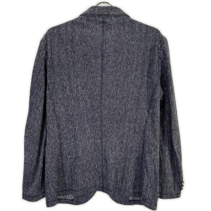 EPOCA UOMO エポカウォモ ネイビー 麻混 メランジ ニット生地 テーラード ジャケット ジャケット