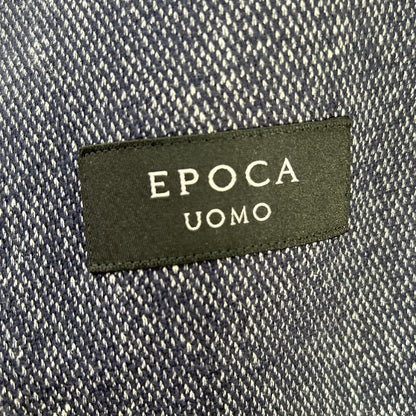 EPOCA UOMO エポカウォモ ネイビー 麻混 メランジ ニット生地 テーラード ジャケット ジャケット