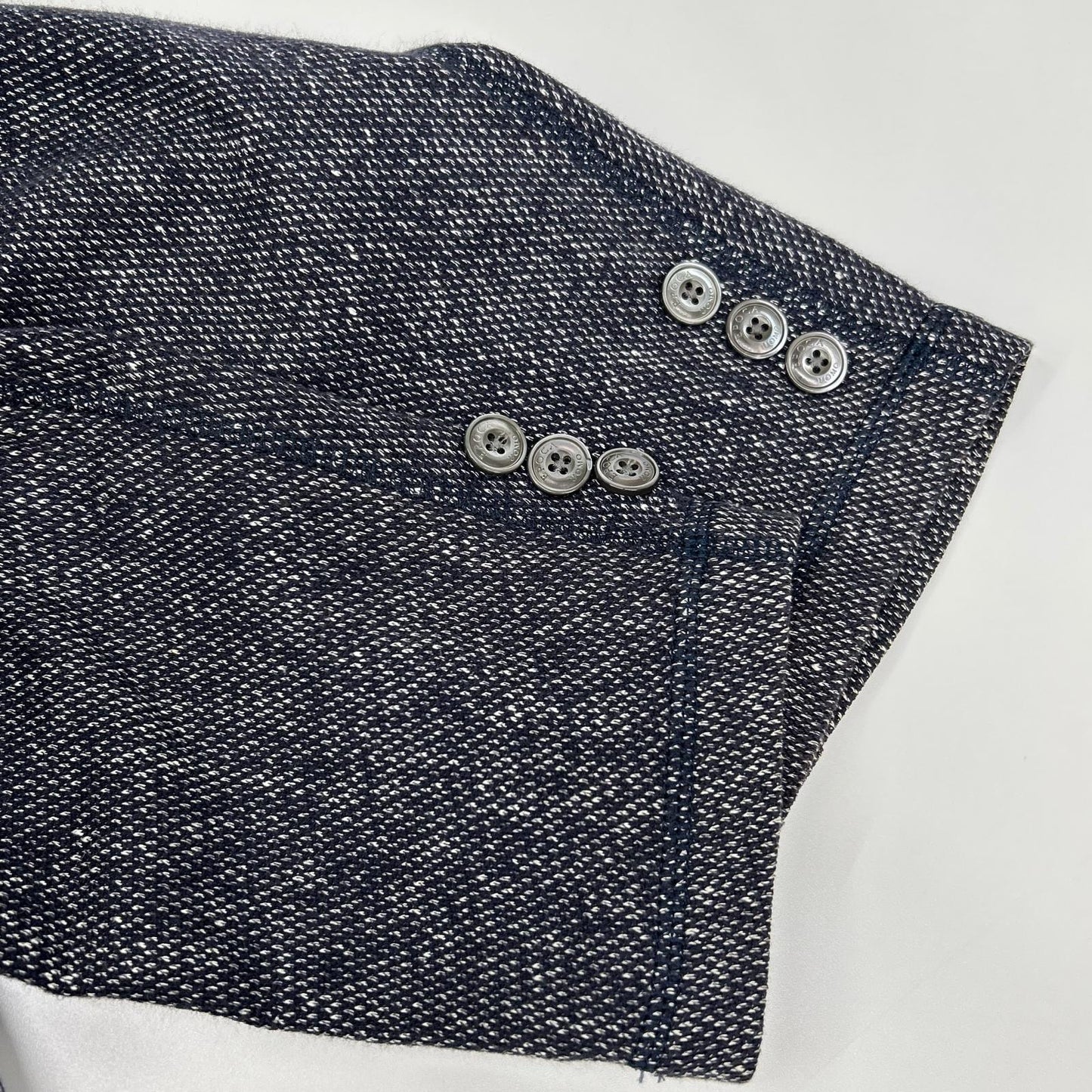EPOCA UOMO エポカウォモ ネイビー 麻混 メランジ ニット生地 テーラード ジャケット ジャケット