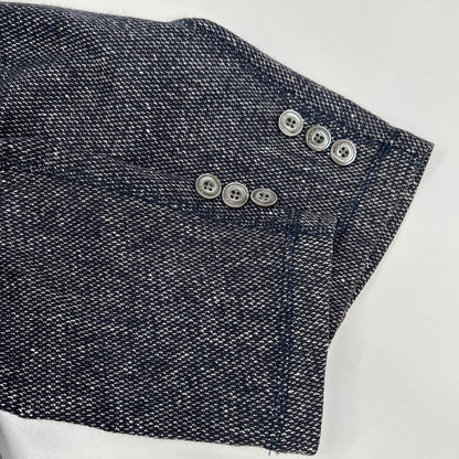 EPOCA UOMO エポカウォモ ネイビー 麻混 メランジ ニット生地 テーラード ジャケット ジャケット