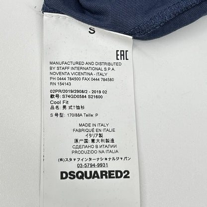 DSQUARED2 S74GD0584 S21600 19AW Cool Fit navy tiger logo-print T-shirt tops