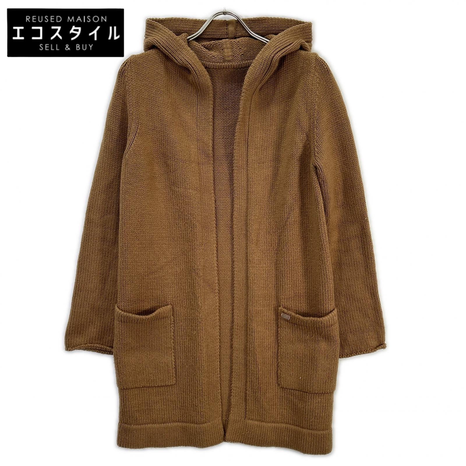 FOXEY フォクシー 38915 ブラウン コットン混 フーディカーディガン トップス