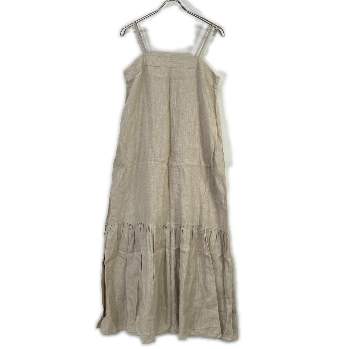 three dots スリードッツ LA5001Y アイボリー リネン100 キャミソール ワンピース ワンピース