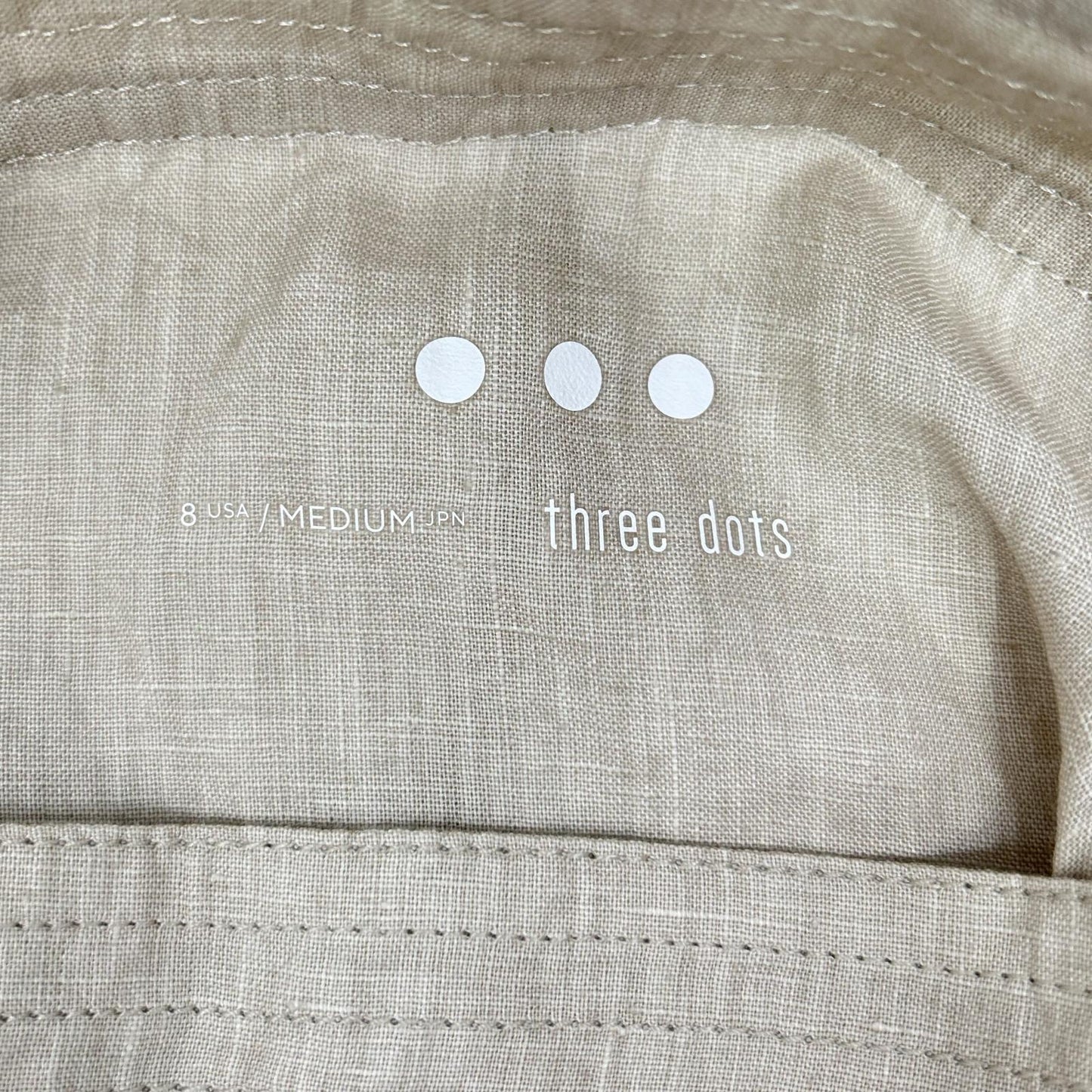 three dots スリードッツ LA5001Y アイボリー リネン100 キャミソール ワンピース ワンピース
