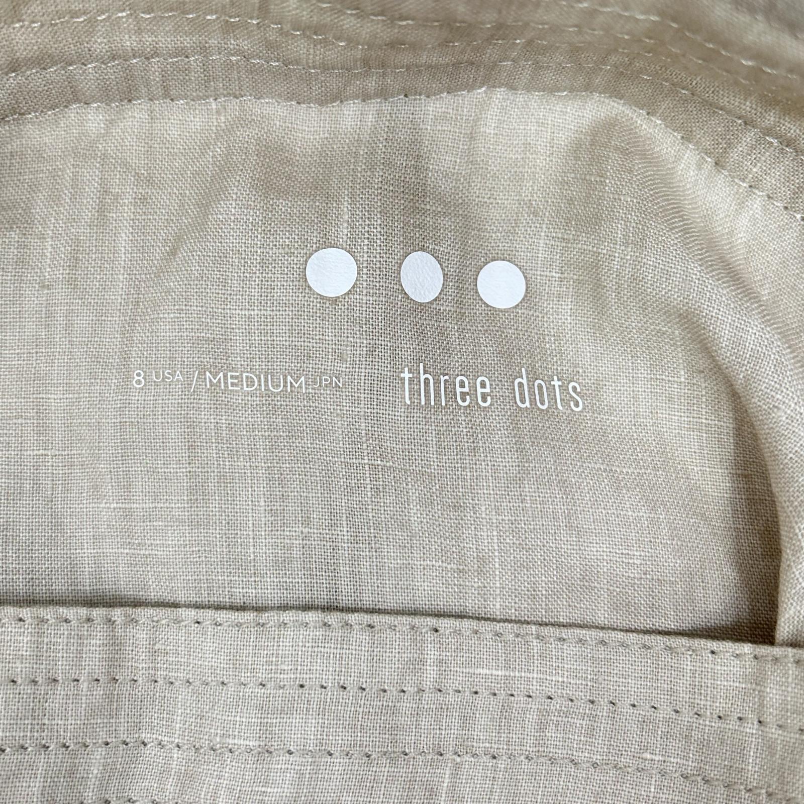 three dots スリードッツ LA5001Y アイボリー リネン100 キャミソール ワンピース ワンピース