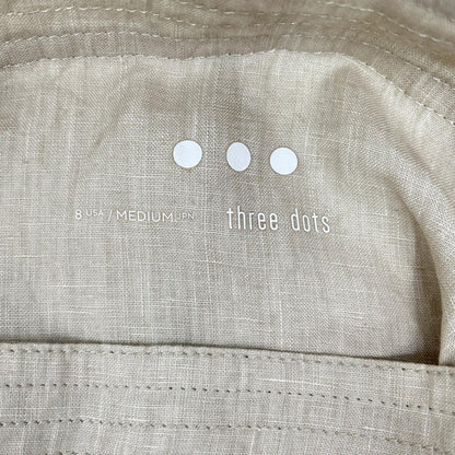 three dots スリードッツ LA5001Y アイボリー リネン100 キャミソール ワンピース ワンピース