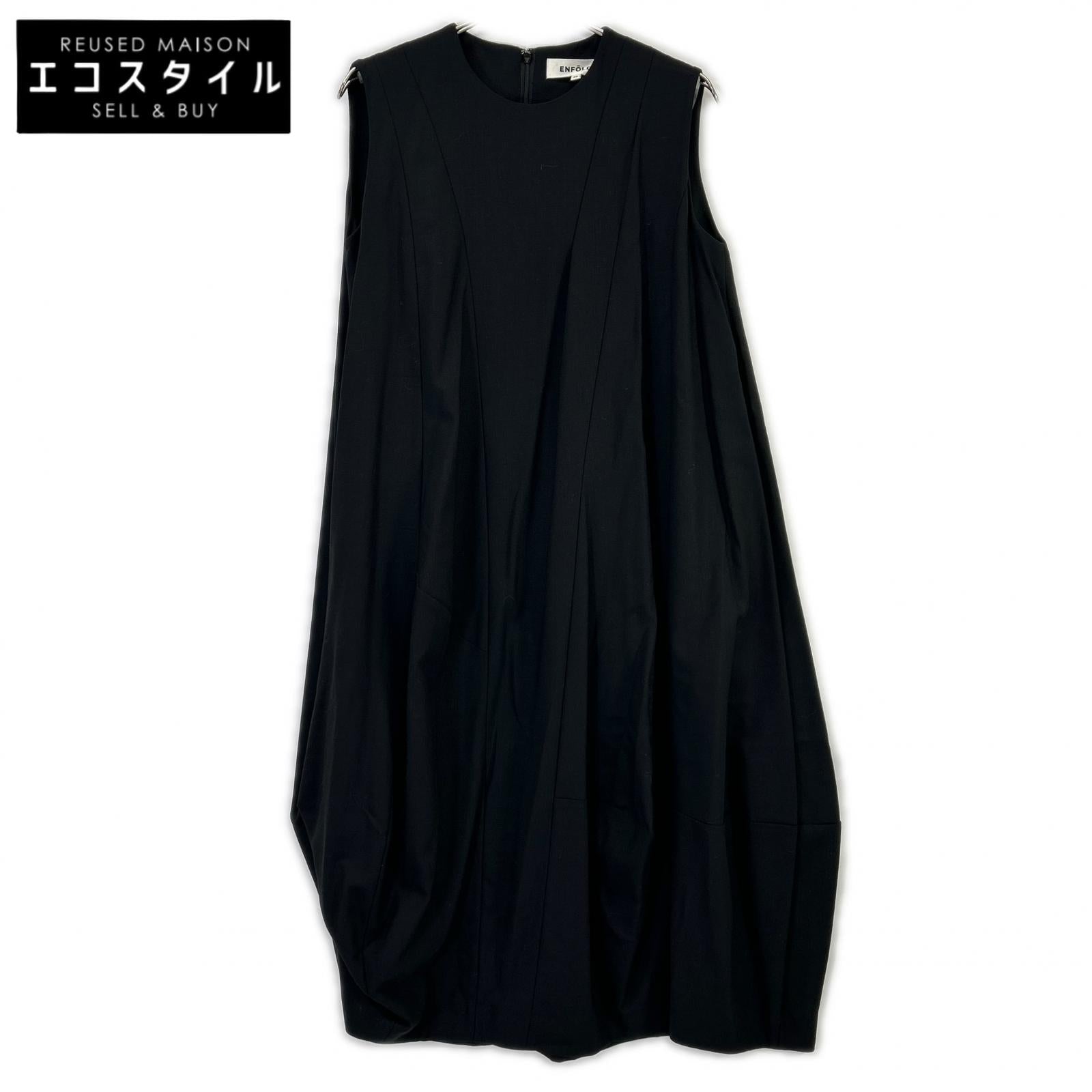 ENFOLD エンフォルド 300CA933-2820 ブラック コクーンバルーンワンピース ワンピース