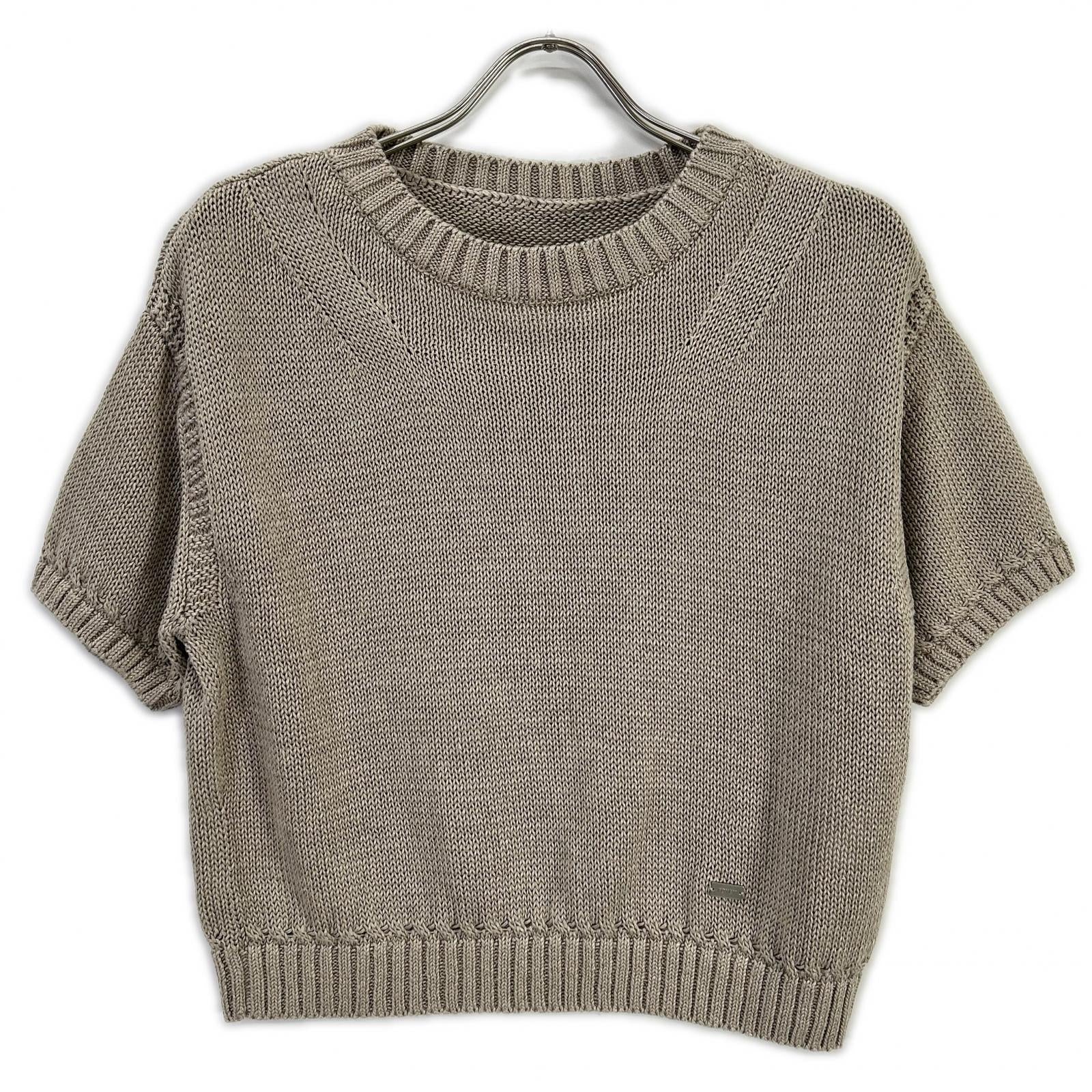 FOXEY フォクシー 43278 ベージュ リネン100 Knit Top Sable トップス