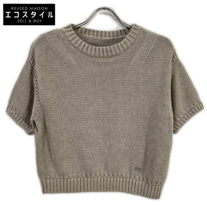 FOXEY フォクシー 43278 ベージュ リネン100 Knit Top Sable トップス