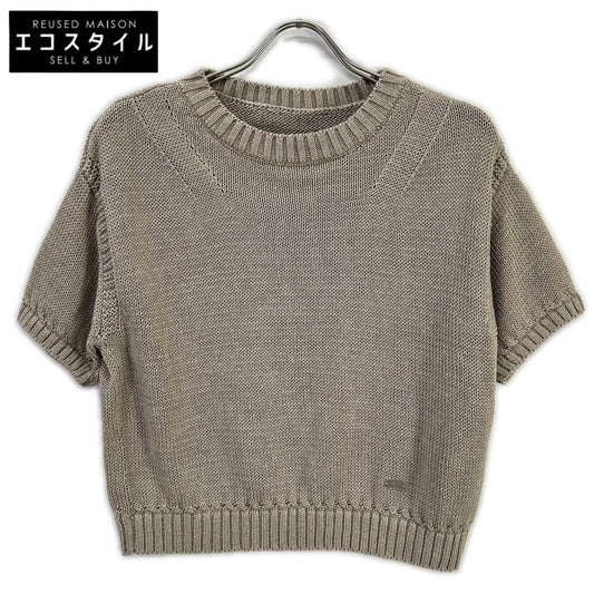FOXEY フォクシー 43278 ベージュ リネン100 Knit Top Sable トップス