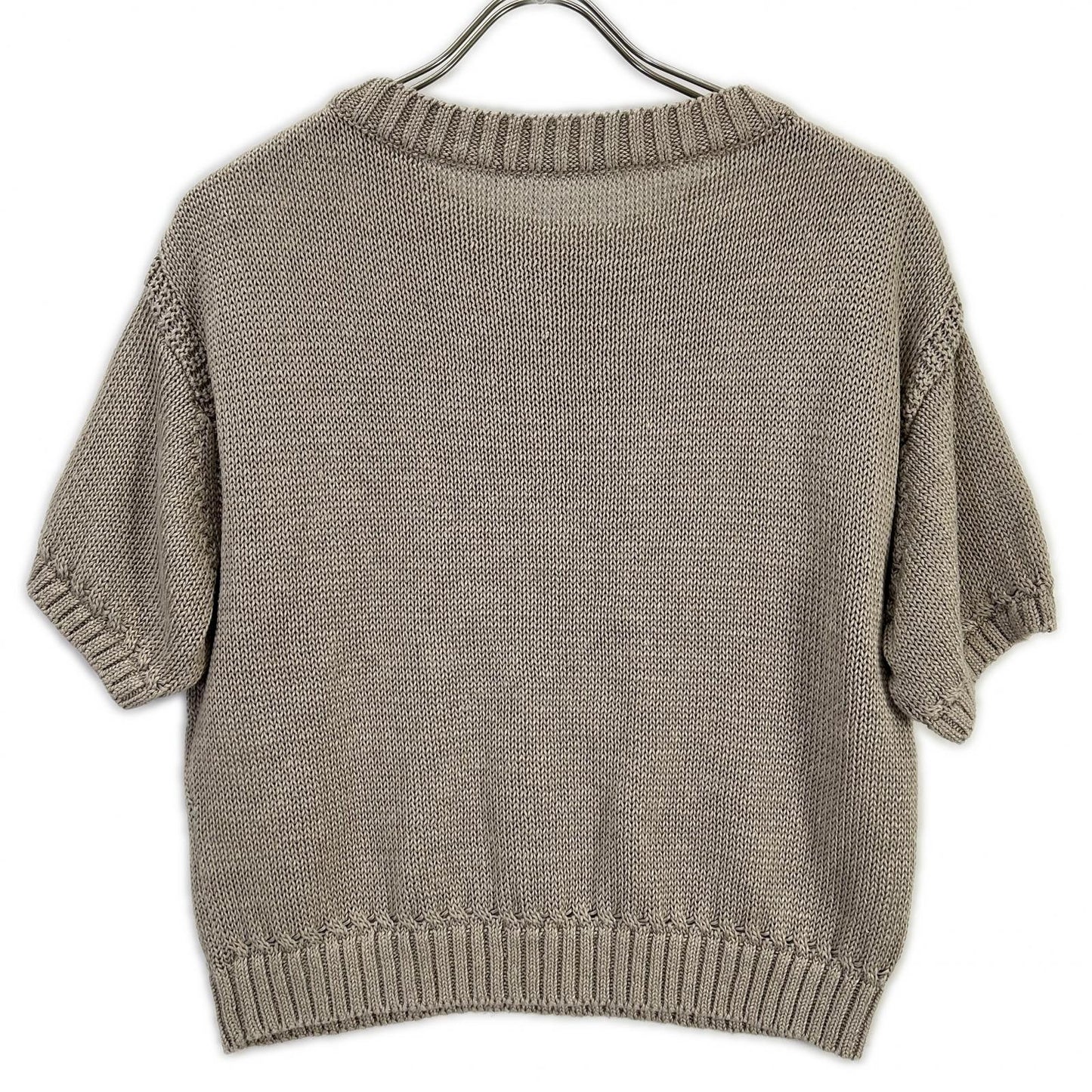 FOXEY フォクシー 43278 ベージュ リネン100 Knit Top Sable トップス