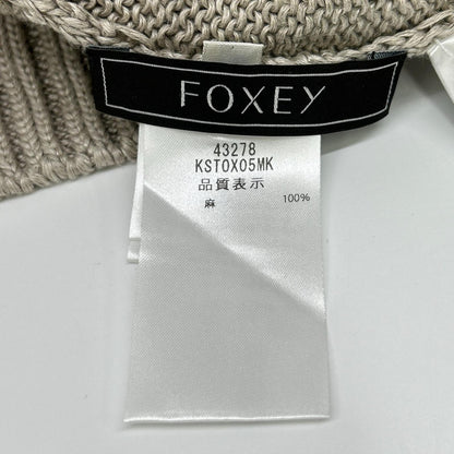 FOXEY フォクシー 43278 ベージュ リネン100 Knit Top Sable トップス