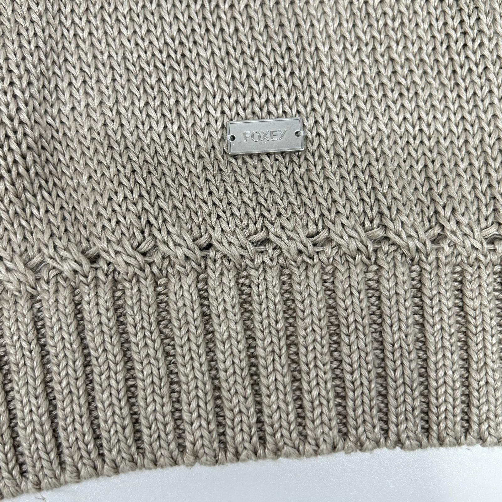 FOXEY フォクシー 43278 ベージュ リネン100 Knit Top Sable トップス