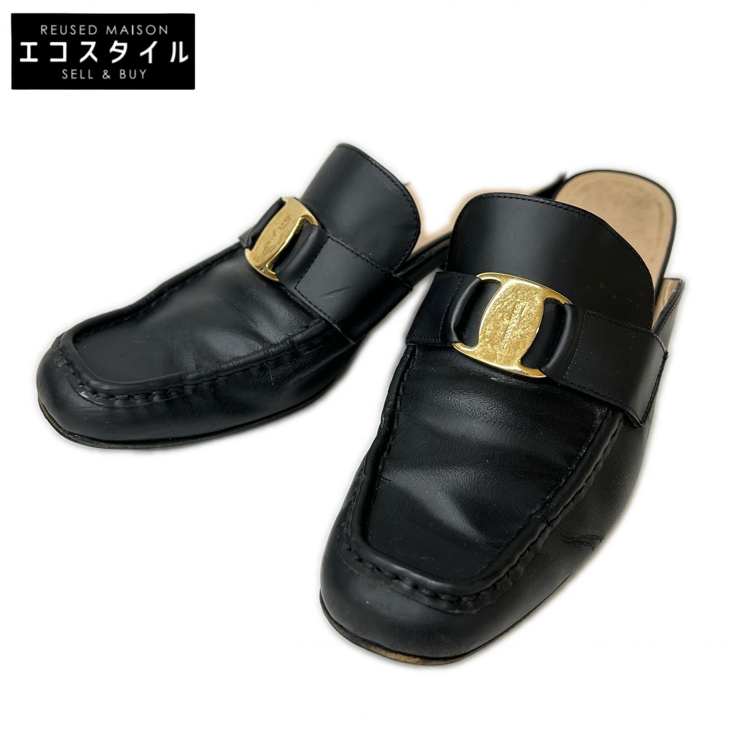 SalvatoreFerragamo サルバトーレフェラガモ Salvatore Ferragamo BOUTIQUE サルヴァトーレフェラガモブティック 74978 ガンチーニ レザー ミュール シューズ