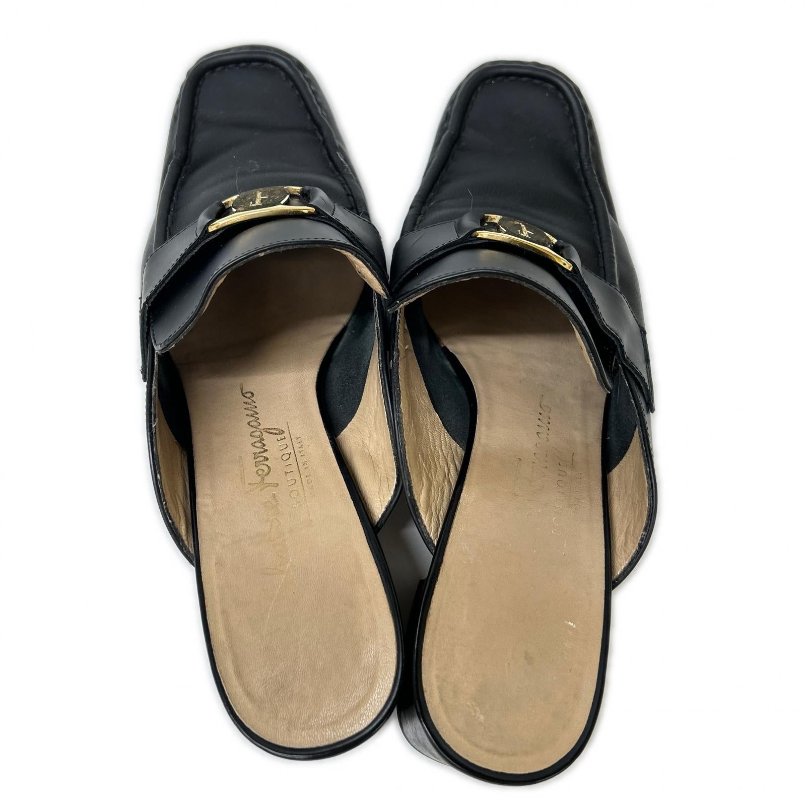 SalvatoreFerragamo サルバトーレフェラガモ Salvatore Ferragamo BOUTIQUE サルヴァトーレフェラガモブティック 74978 ガンチーニ レザー ミュール シューズ