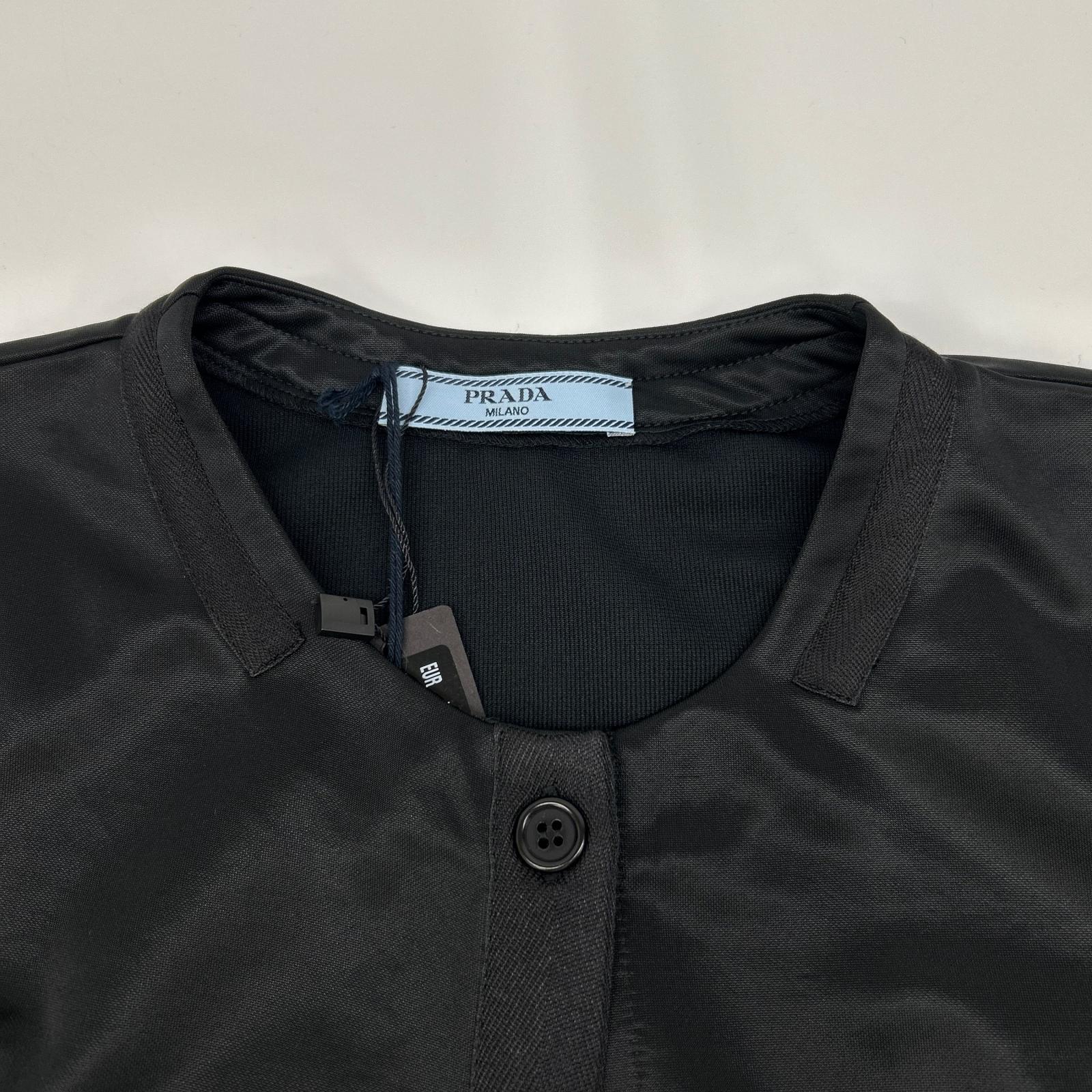 PRADA プラダ 34384 ブラック 10年 JERSEY RASO エルボーパッチ カーディガン トップス