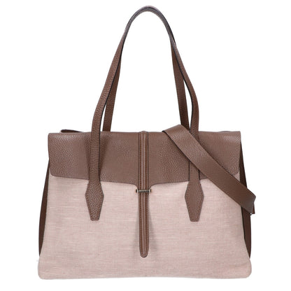 LORISTELLA ロリステッラ キャンバス/レザー フラップ 2WAY トートバッグ