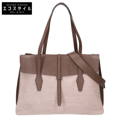 LORISTELLA ロリステッラ キャンバス/レザー フラップ 2WAY トートバッグ