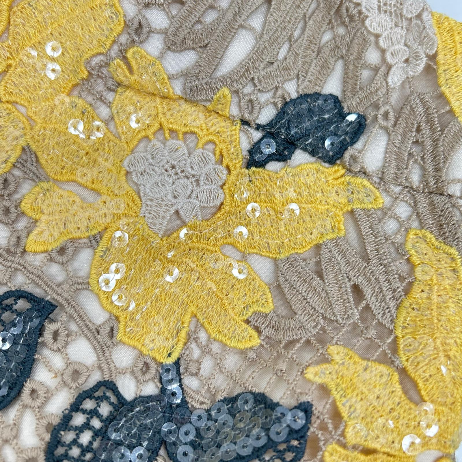 GRACE CONTINENTAL グレースコンチネンタル 35207 ブラウン チュール フラワー刺繍 ノースリーブワンピース ワンピース