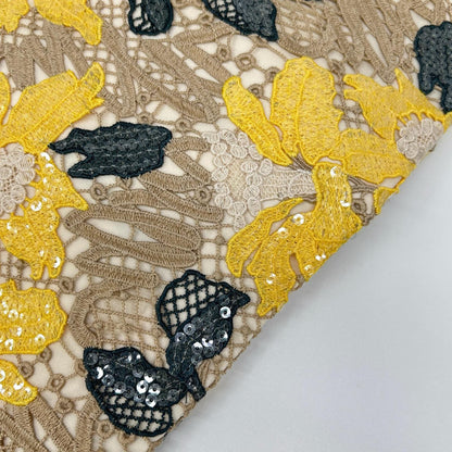 GRACE CONTINENTAL グレースコンチネンタル 35207 ブラウン チュール フラワー刺繍 ノースリーブワンピース ワンピース