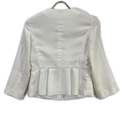ANAYI Anayi 102411-10-270-01-340 White Mixed-Tweed Collarless Jacket Jacket