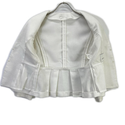 ANAYI Anayi 102411-10-270-01-340 White Mixed-Tweed Collarless Jacket Jacket