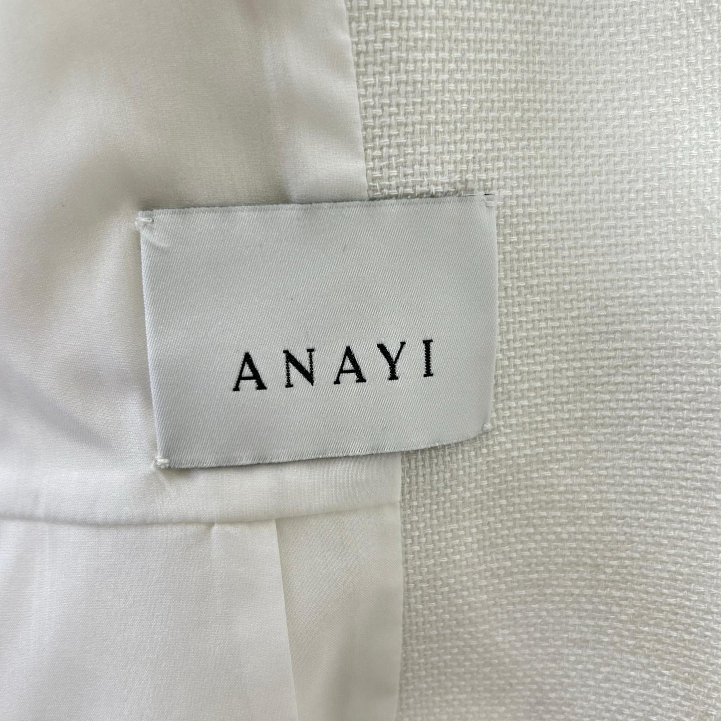 ANAYI Anayi 102411-10-270-01-340 White Mixed-Tweed Collarless Jacket Jacket