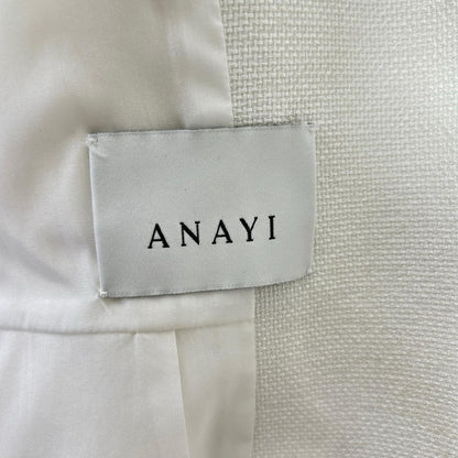 ANAYI Anayi 102411-10-270-01-340 White Mixed-Tweed Collarless Jacket Jacket