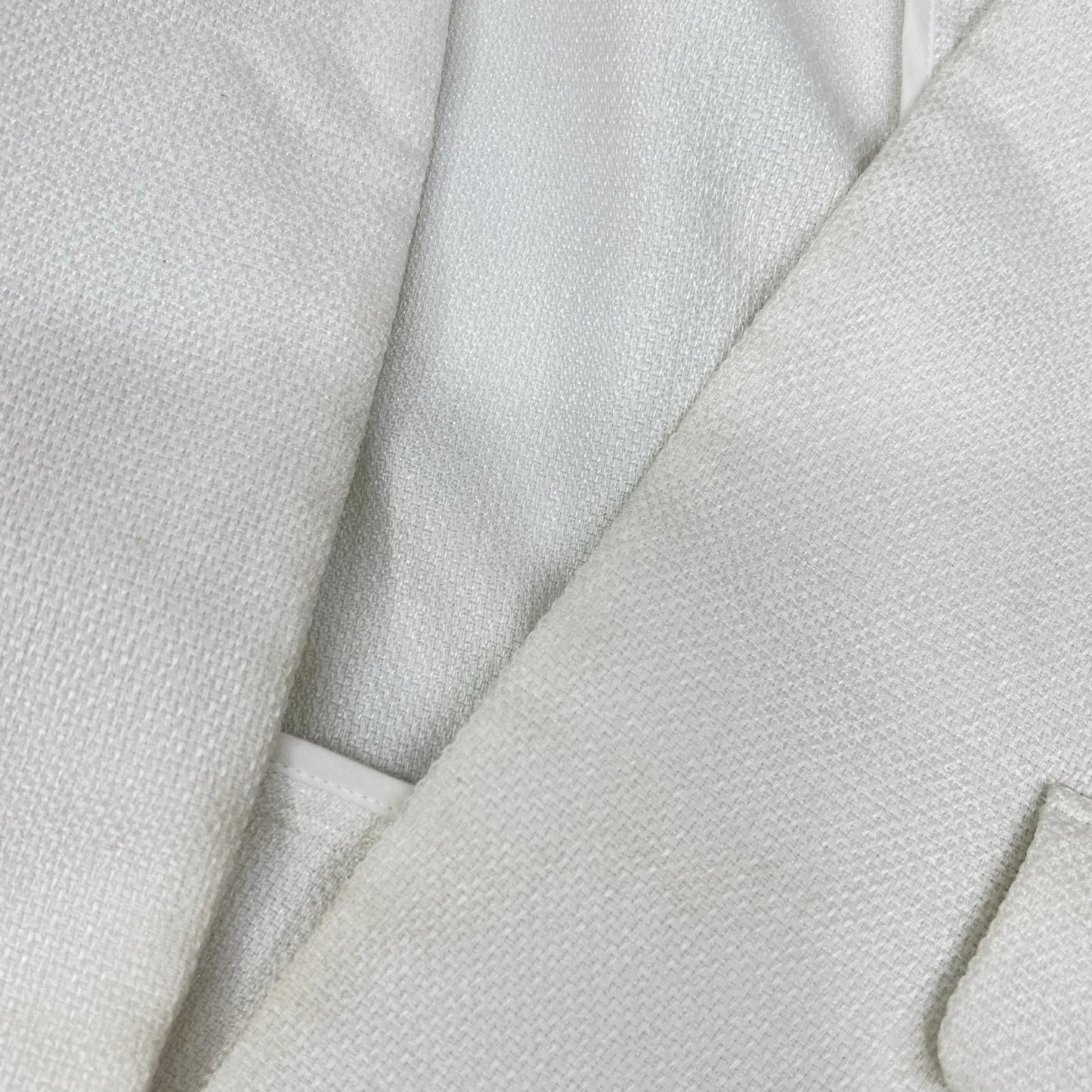 ANAYI Anayi 102411-10-270-01-340 White Mixed-Tweed Collarless Jacket Jacket