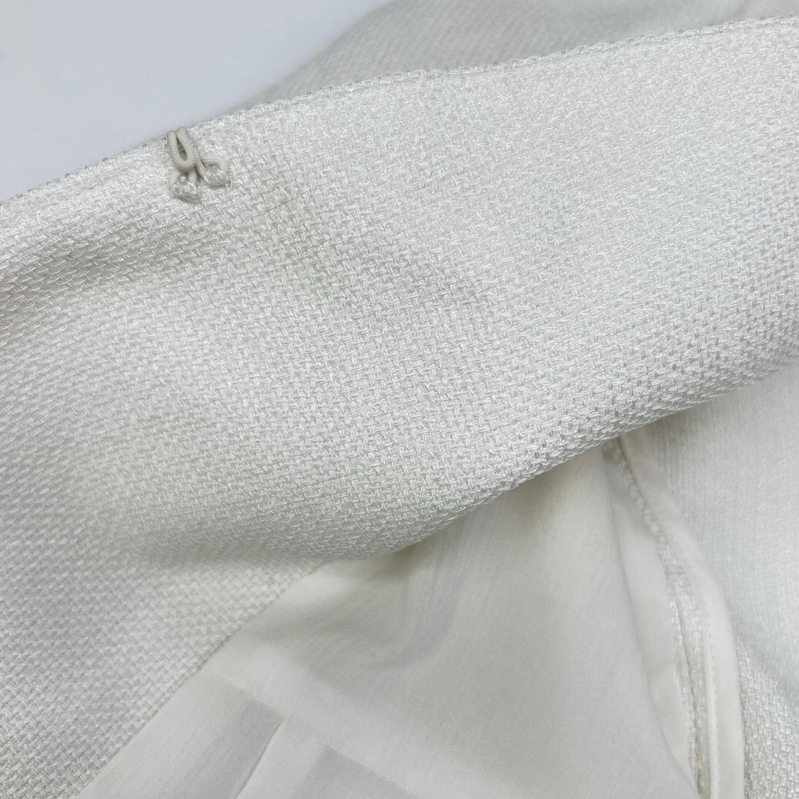 ANAYI Anayi 102411-10-270-01-340 White Mixed-Tweed Collarless Jacket Jacket