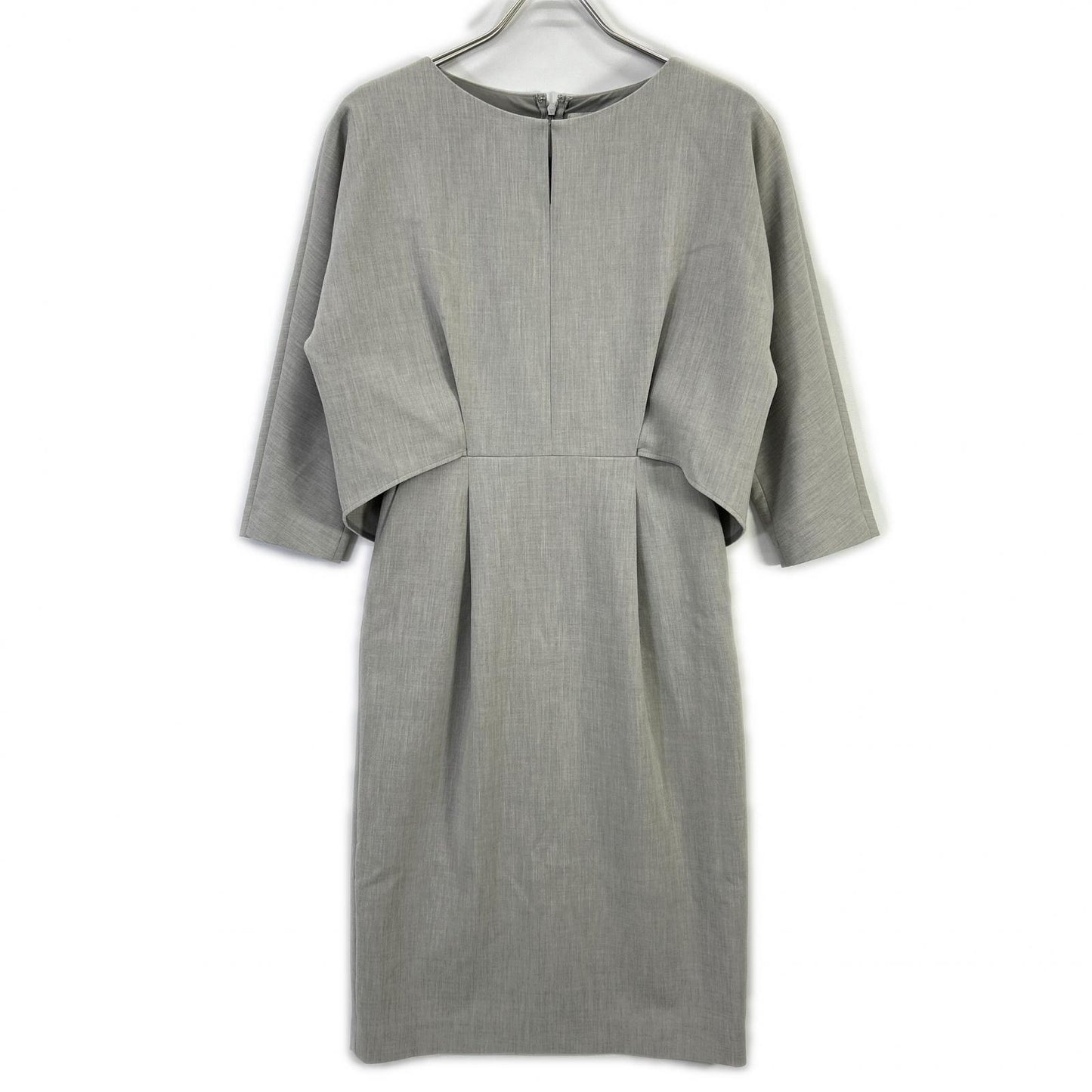 green label relaxing グリーンレーベルリラクシング 3526-138-2489 グレー ダブルクロス Iライン ワンピース ワンピース