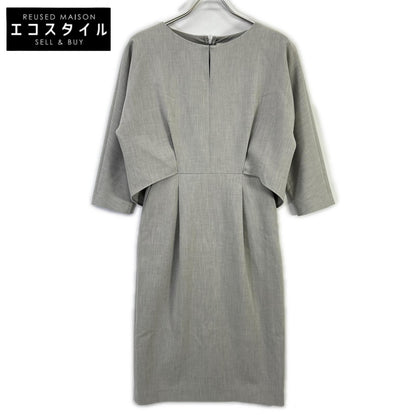 green label relaxing グリーンレーベルリラクシング 3526-138-2489 グレー ダブルクロス Iライン ワンピース ワンピース