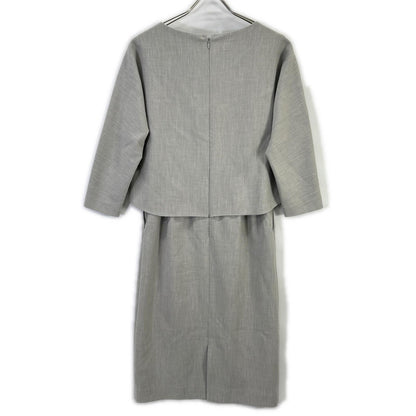 green label relaxing グリーンレーベルリラクシング 3526-138-2489 グレー ダブルクロス Iライン ワンピース ワンピース