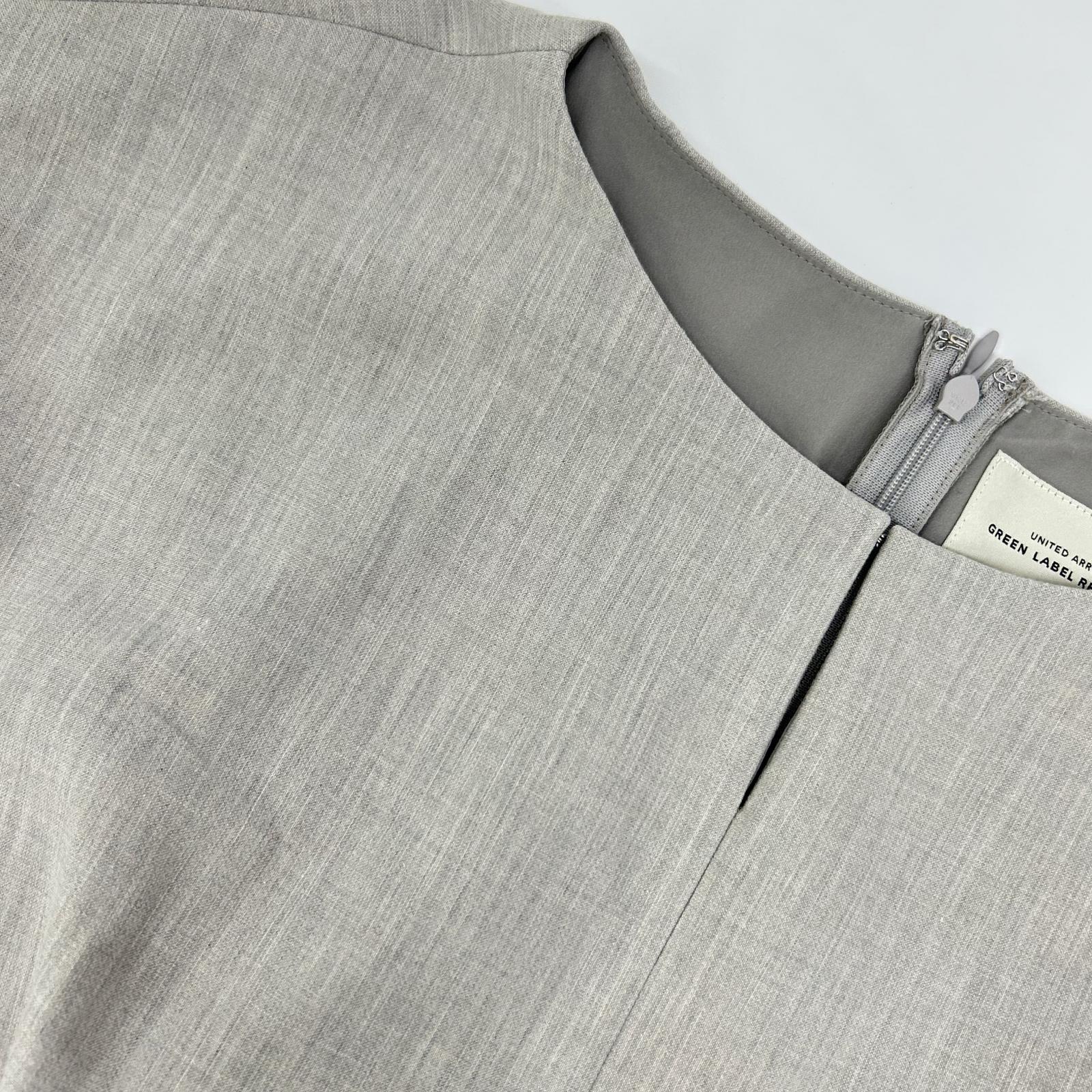 green label relaxing グリーンレーベルリラクシング 3526-138-2489 グレー ダブルクロス Iライン ワンピース ワンピース
