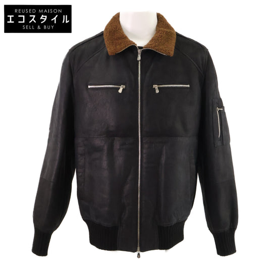 BRUNELLO CUCINELLI ブルネロクチネリ 【美品/国内正規】MPMCL1886 シープスキン ムートン ジップアップ ブルゾン ジャケット