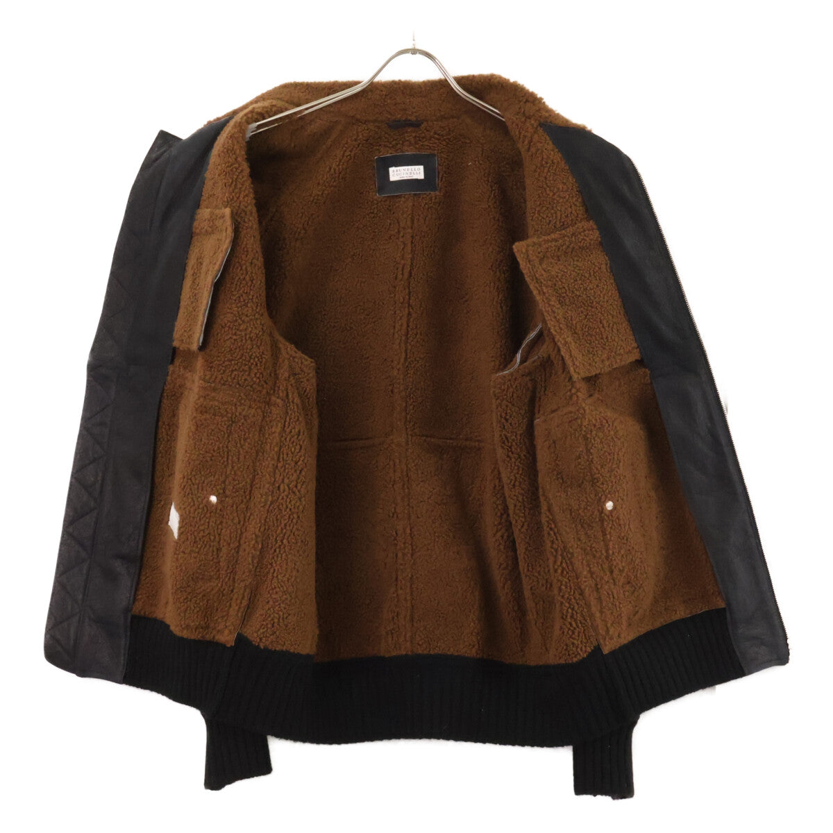 BRUNELLO CUCINELLI ブルネロクチネリ 【美品/国内正規】MPMCL1886 シープスキン ムートン ジップアップ ブルゾン ジャケット