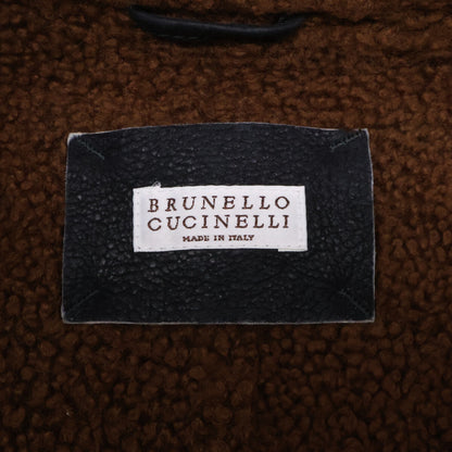 BRUNELLO CUCINELLI ブルネロクチネリ 【美品/国内正規】MPMCL1886 シープスキン ムートン ジップアップ ブルゾン ジャケット
