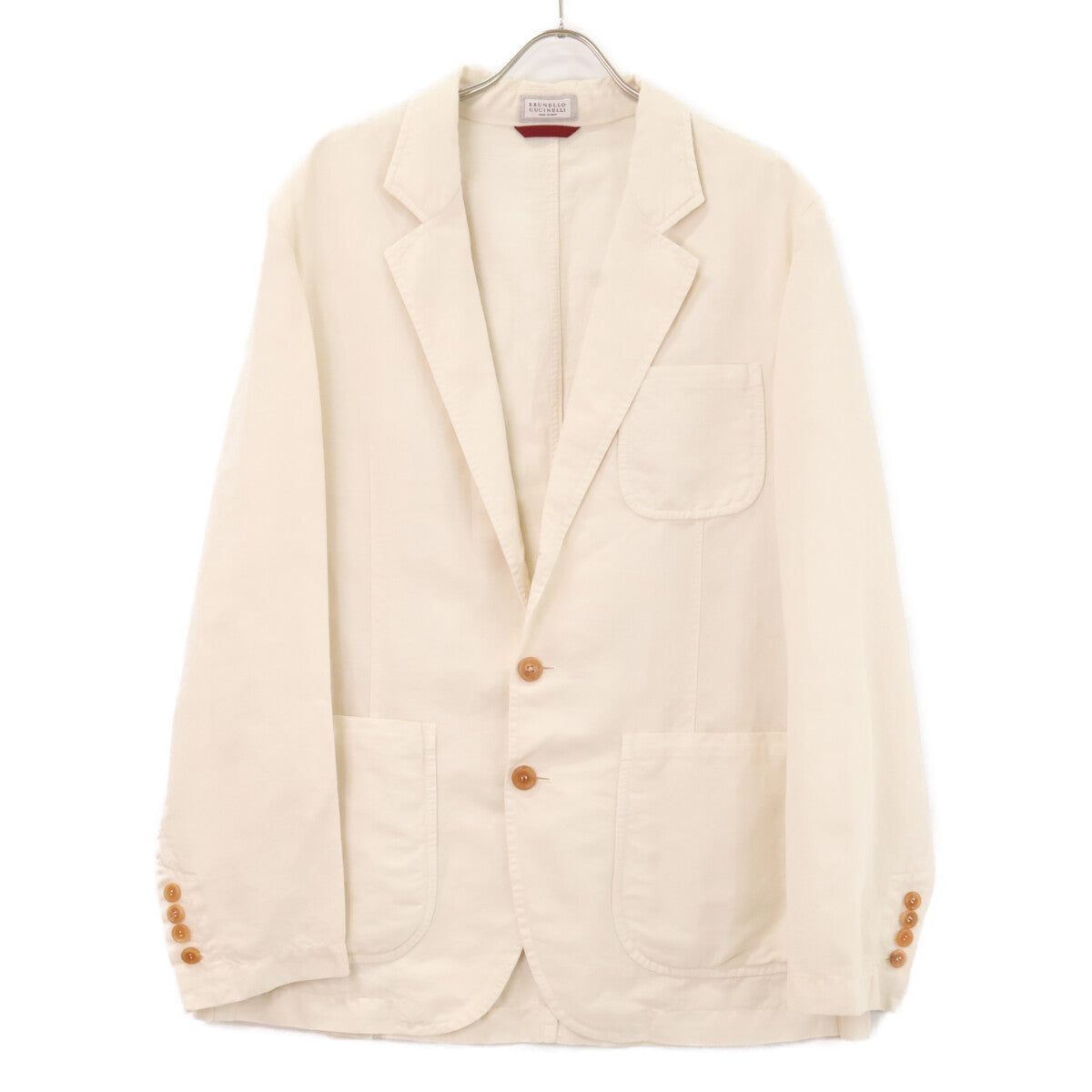 BRUNELLO CUCINELLI ブルネロクチネリ 【美品/国内正規/23年製】M291D6181P リネンｘコットン 段返り3Bテーラード ジャケット