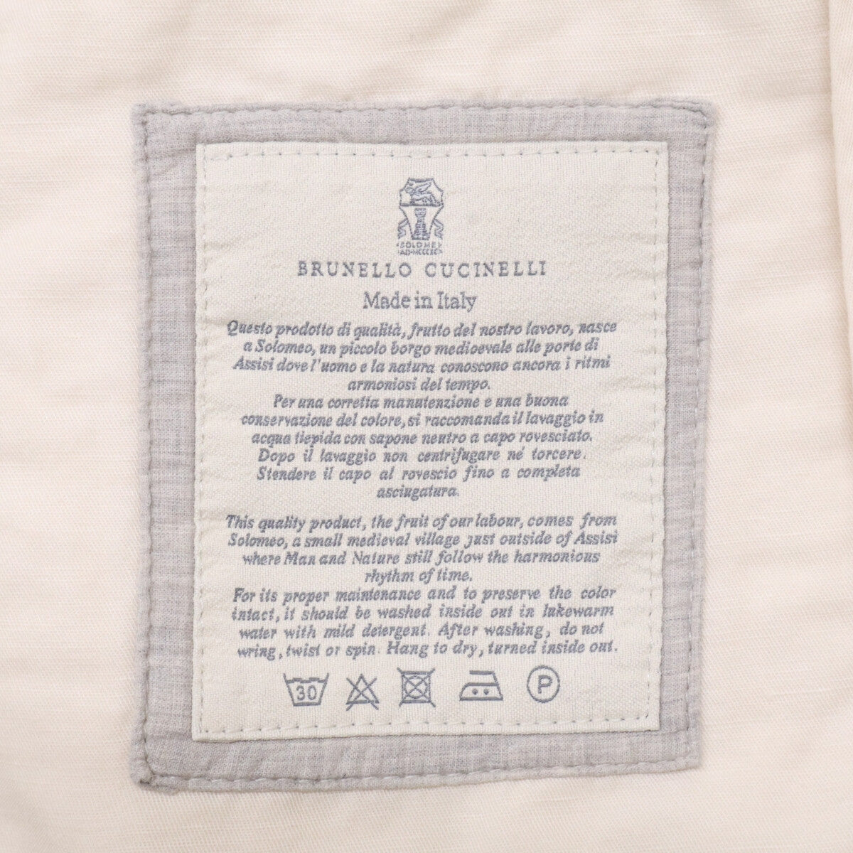BRUNELLO CUCINELLI ブルネロクチネリ 【美品/国内正規/23年製】M291D6181P リネンｘコットン 段返り3Bテーラード ジャケット