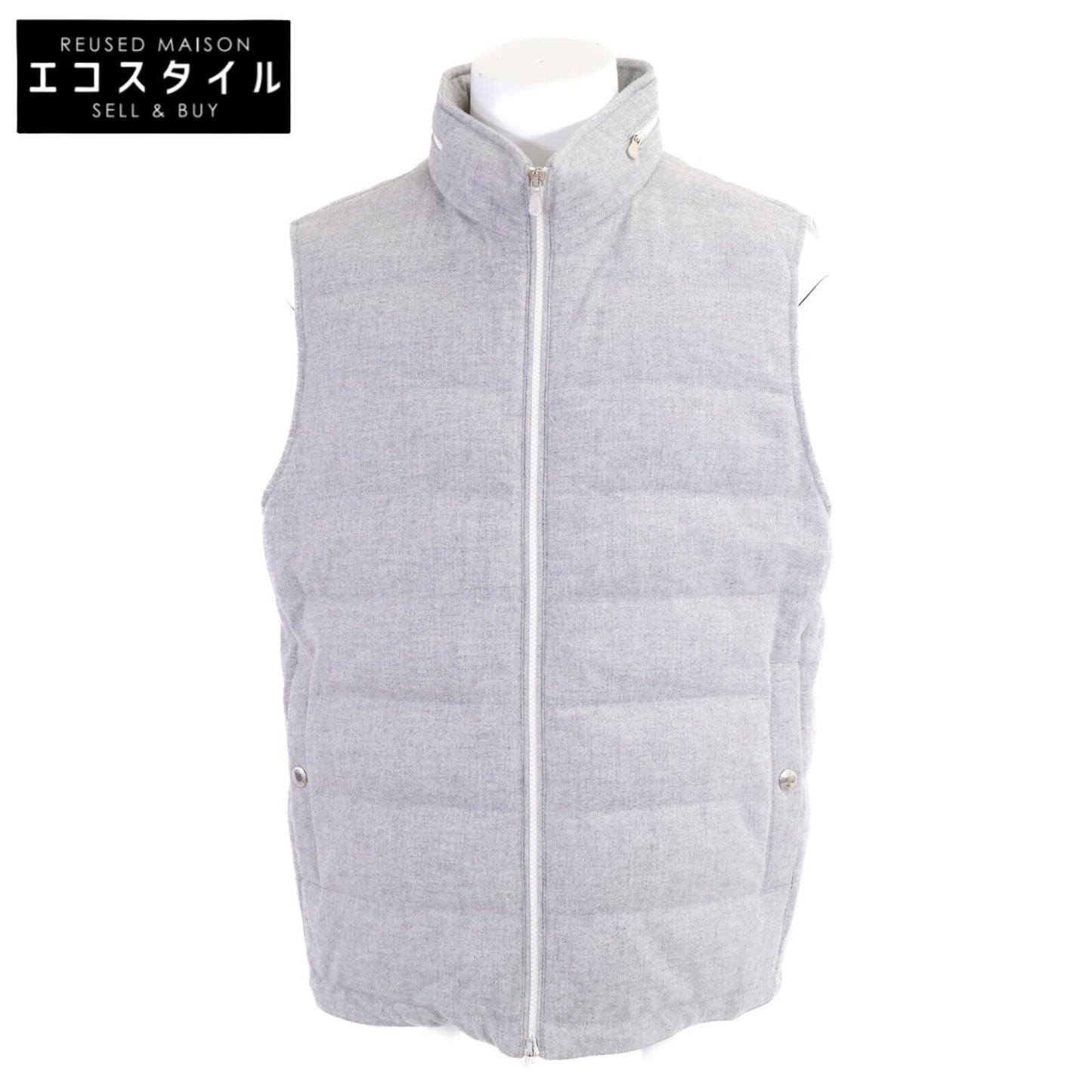BRUNELLO CUCINELLI ブルネロクチネリ 【美品/国内正規/23年製】MM4851714 ウールｘシルクｘカシミヤ ダウン ベスト
