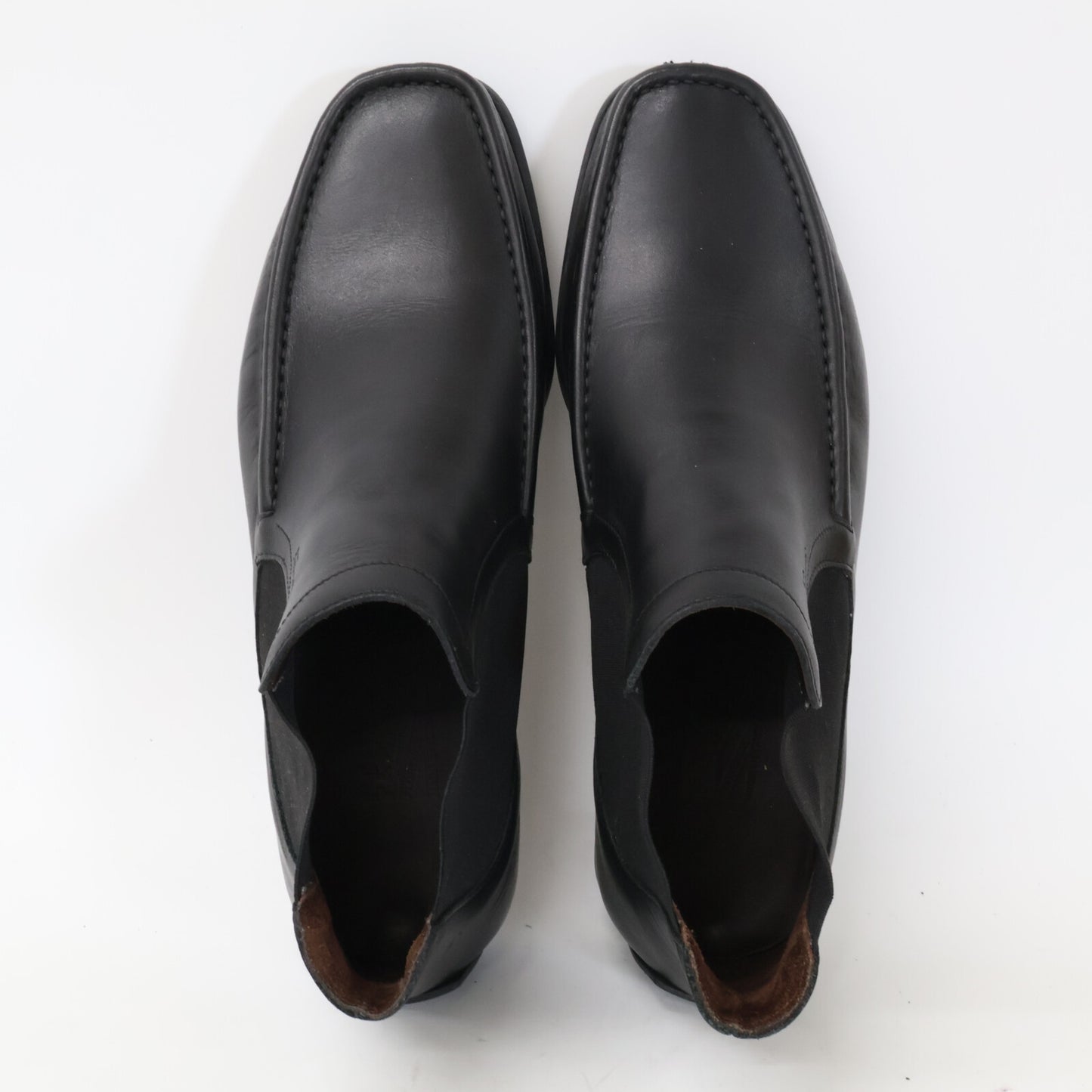 Salvatore Ferragamo [Excellent condition] Leather Moccasin-Design Chelsea Boots Shoes