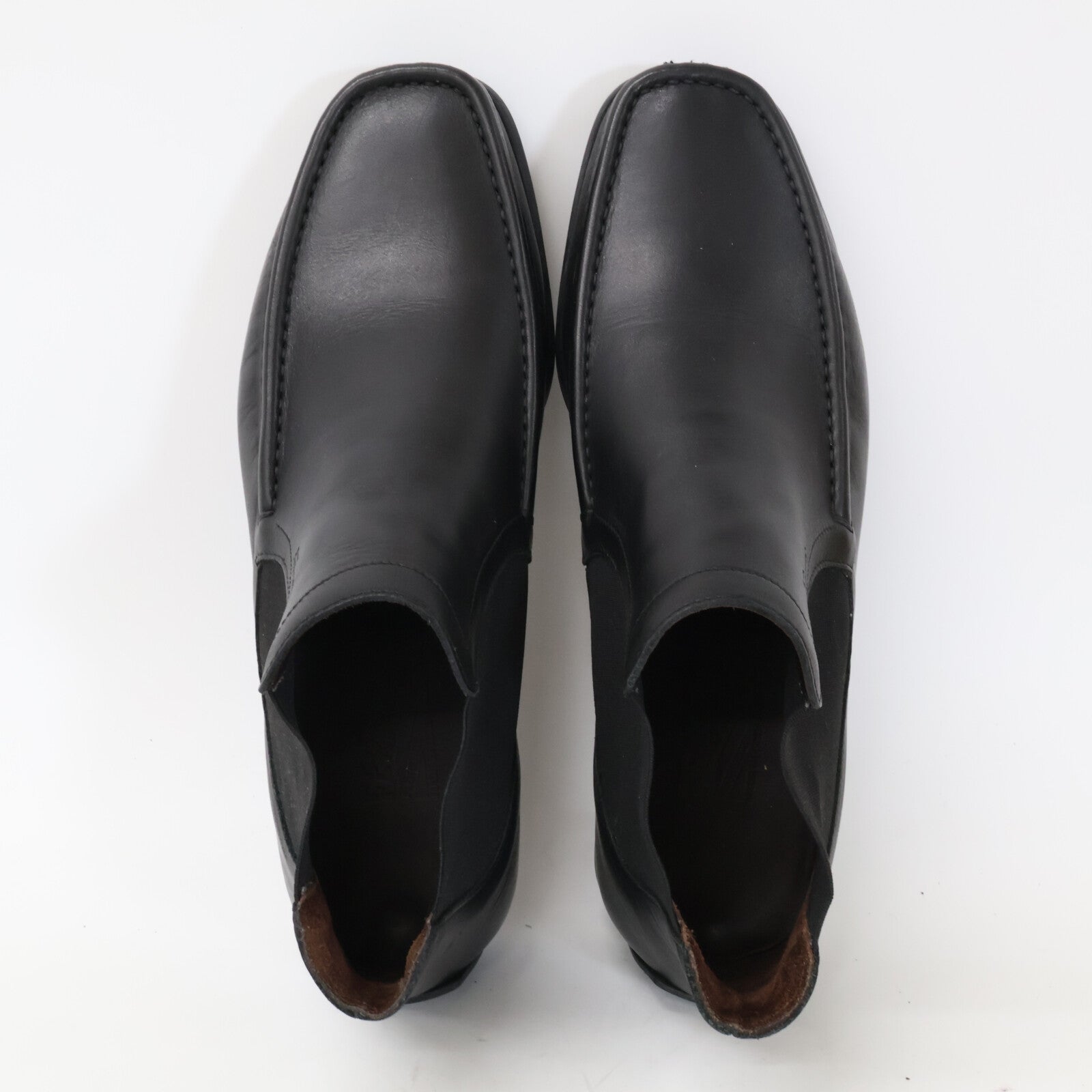 Salvatore Ferragamo [Excellent condition] Leather Moccasin-Design Chelsea Boots Shoes
