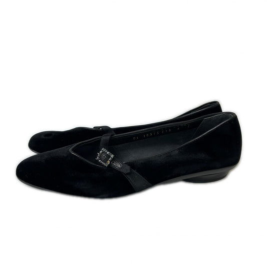 SalvatoreFerragamo サルバトーレフェラガモ Audrey オードリー サテンベルト ベルベット フラットシューズ シューズ