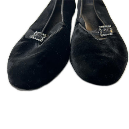 SalvatoreFerragamo サルバトーレフェラガモ Audrey オードリー サテンベルト ベルベット フラットシューズ シューズ