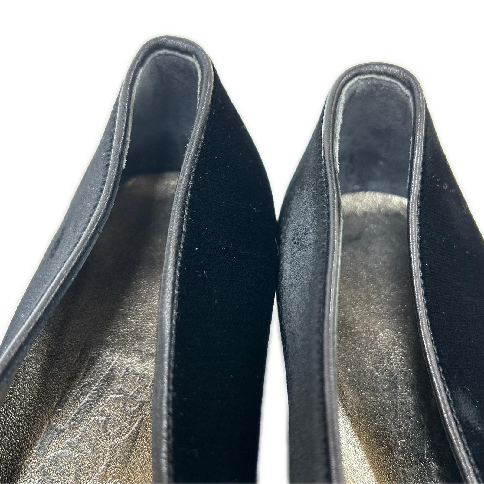 SalvatoreFerragamo サルバトーレフェラガモ Audrey オードリー サテンベルト ベルベット フラットシューズ シューズ