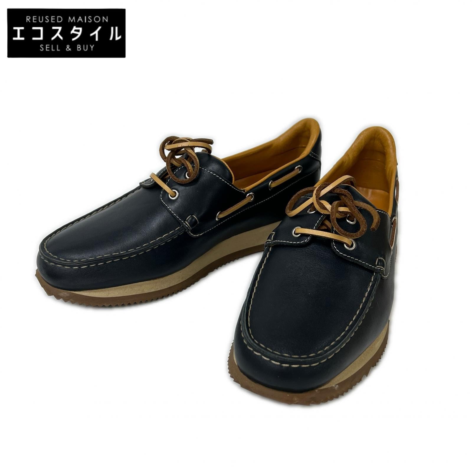 HERMES エルメス 【美品】レザー デッキ シューズ シューズ